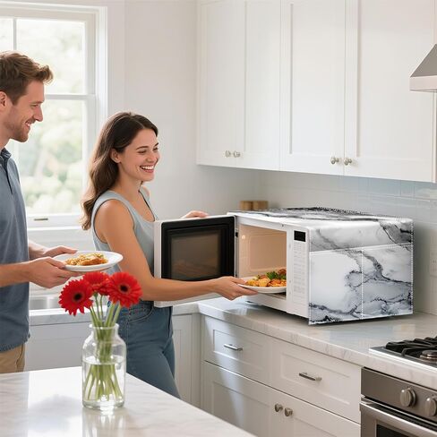 Microwave Dust Proof Cover with Autumn Leaf Pattern, Decorative Kitchen Appliance Protector for Fridge or Refrigerator, Anti-Oil Dustproof Home Decor (Z6984-1M) in Saudi Arabia