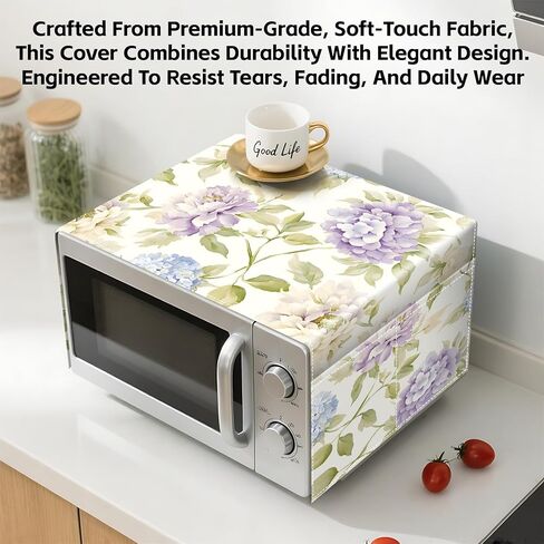 Microwave Dust Proof Cover with Autumn Leaf Pattern, Decorative Kitchen Appliance Protector for Fridge or Refrigerator, Anti-Oil Dustproof Home Decor (Z6984-1M) in Saudi Arabia