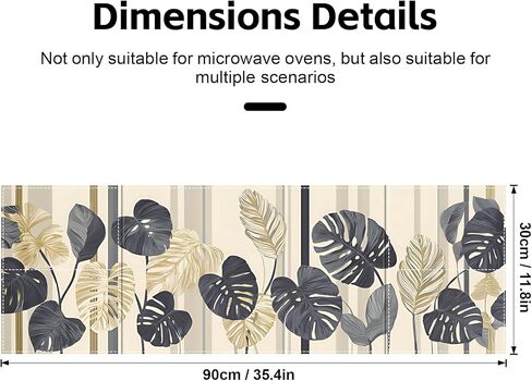 Microwave Dust Proof Cover with Autumn Leaf Pattern, Decorative Kitchen Appliance Protector for Fridge or Refrigerator, Anti-Oil Dustproof Home Decor (Z6984-1M) in Kuwait