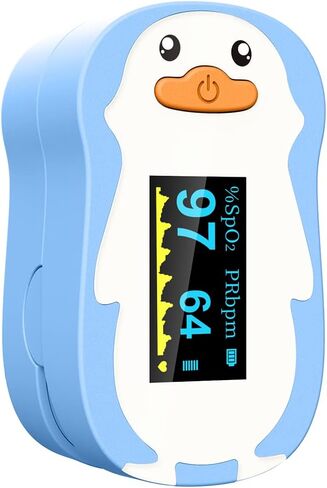 Pulse Oximeter for Kids, Vibeat Fingertip Blood Oxygen Meter with Smart Reminder for Children, Home Oximeter Finger with Pulse, Batteries & Lanyard Included, FSA/HSA Eligible, Pink in Kuwait