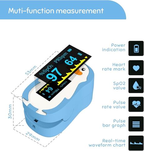 Pulse Oximeter for Kids, Vibeat Fingertip Blood Oxygen Meter with Smart Reminder for Children, Home Oximeter Finger with Pulse, Batteries & Lanyard Included, FSA/HSA Eligible, Pink in Kuwait