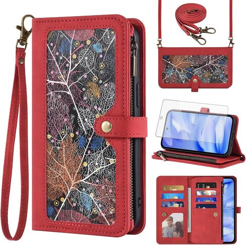 Asuwish Phone Case for Google Pixel 9A Wallet Cover with Tempered Glass Screen Protector Crossbody Wrist Strap Leather Flip Pattern Zipper Credit Card Holder Stand Cell Pixel9A A9 5G Women Men Black in Saudi Arabia