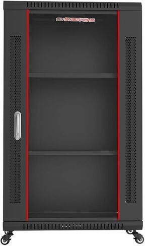 Sysracks 18U Server Rack Cabinet – 18" Deep Locking Network Enclosure with Casters, Cooling Fan, Power Bar, and Dust-Tight Cable Entries in Saudi Arabia