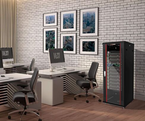 Sysracks 18U Server Rack Cabinet – 18" Deep Locking Network Enclosure with Casters, Cooling Fan, Power Bar, and Dust-Tight Cable Entries in Saudi Arabia