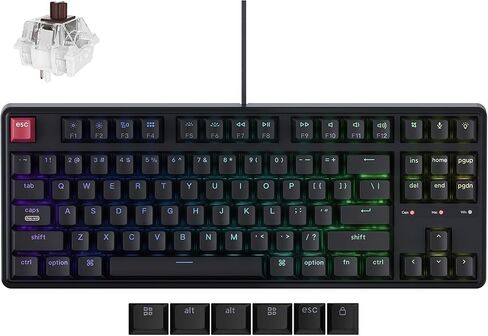 Keychron C3 Pro TKL 80% Wired Mechanical Keyboard, 8K Polling Rate, QMK/VIA Programmable, Hot-Swappable, RGB Backlit Shine-Through Keycaps, Super Banana Switch, for Windows/Mac in Saudi Arabia