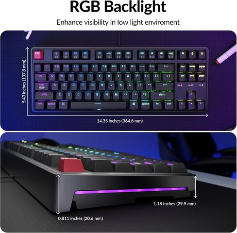 Keychron C3 Pro TKL 80% Wired Mechanical Keyboard, 8K Polling Rate, QMK/VIA Programmable, Hot-Swappable, RGB Backlit Shine-Through Keycaps, Super Banana Switch, for Windows/Mac in Saudi Arabia