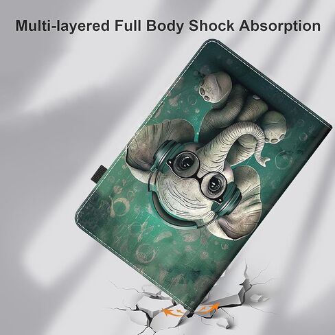 Case for Kindle Paperwhite 12th Gen 2024 (7") & Kindle Colorsoft Signature Edition, PU Leather Cover with Auto Sleep Wake for Kindle Paperwhite Signature 2024 Released ，Cool Elephant in Saudi Arabia