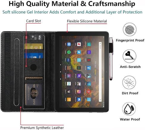 Case for Kindle Paperwhite 12th Gen 2024 (7") & Kindle Colorsoft Signature Edition, PU Leather Cover with Auto Sleep Wake for Kindle Paperwhite Signature 2024 Released ，Cool Elephant in Saudi Arabia