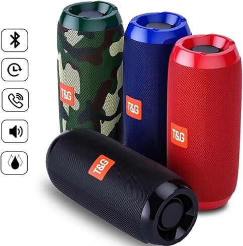 مكبر صوت بلوتوث المحمول T & G ، مكبر صوت لاسلكي IPX4 مقاوم للماء مع مضخم الصوت ، إقران ستيريو - TG117 التمويه in Kuwait