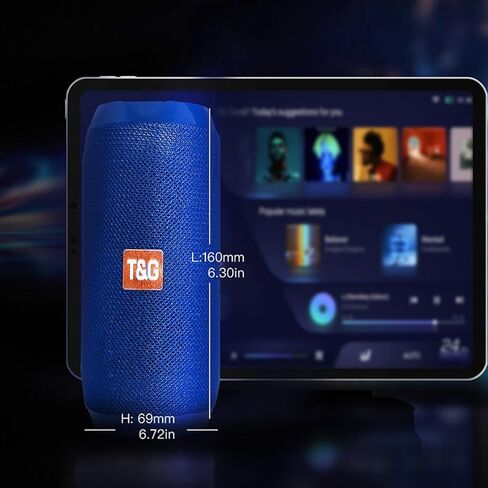 مكبر صوت بلوتوث المحمول T & G ، مكبر صوت لاسلكي IPX4 مقاوم للماء مع مضخم الصوت ، إقران ستيريو - TG117 التمويه in Kuwait
