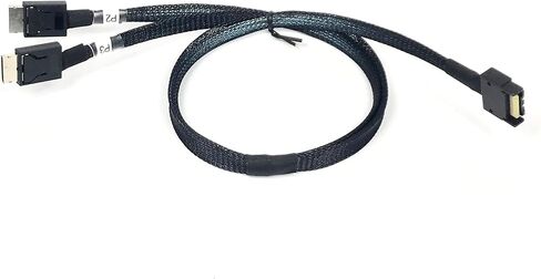 كابلات micro sata | Mini Cool Edge Mcio 38 Pin to 2 x Oculink 42 Pin Cable 500mm in Kuwait