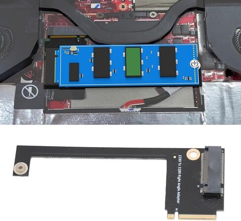 for Rog Ally Handheld Conversion 2230 to 2280 SSD Expansion Board, NVME M Key NGFF M.2 PCIE 4.0 3.0 Gold Finger High Capacity Adapter 90 Degree Conversion Card, Black in Saudi Arabia