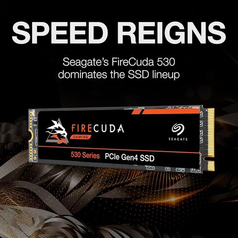 Seagate FireCuda 530 1TB M.2 PCIe Gen4 NVMe SSD - 7300 MB/s, PS5 Compatible, 1275 TBW, 3yr Rescue (Renewed) in Saudi Arabia