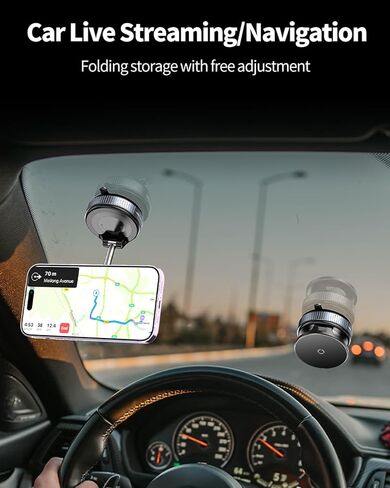 Spinning Vacuum Magnetic Phone Holder 15W Fast Wireless Charger for All Smartphones & All Car Models Holds Like Glue on Bumpy Roads! FCC Certified car Phone Mount Magnetic in Saudi Arabia