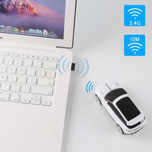 الماوس اللاسلكي ، شكل سيارة باردة ، ألعاب مريحة ، صامتة للمكتب اللاسلكي ، فئران USB للمكتب اللاسلكي الصامت للبنين ، هدية الطالب مع جهاز استقبال USB ، للكمبيوتر كمبيوتر Macbook كمبيوتر محمول مع 3 أزرار (أسود) in Kuwait