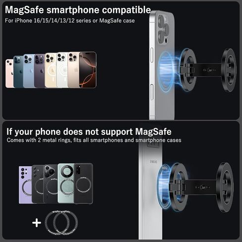 جهاز ترايبود الهاتف المغناطيسي VRIG لأجهزة iPhone ، حامل هاتف معدني قابل للطي مع فتحات مزدوجة 1/4 بوصة ومسامير أحذية باردة ، مقابض متوافقة مع ميكروفون ملء TRIPOD TRUPOD ، MG-23 in Kuwait