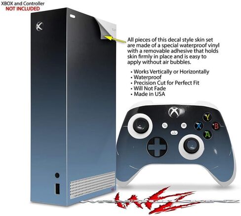 Wraptorskinz Skin Decal Vinyl Wrap متوافق مع وحدة التحكم S -Series S و Controller سلسة تتلاشى الأزرق الغبار الأسود (وحدة ألعاب غير متضمنة) in Saudi Arabia