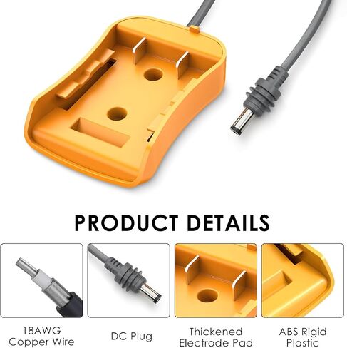محول بطارية Starlink Mini لـ DE.WALT مع كابل طاقة DC 3.3ft 18AWG ، مع محطات الصمامات والأسلاك ، وصول 20 فولت ومحول تشغيل مع بطارية DE.WALT لطبق Starlink Mini in Saudi Arabia
