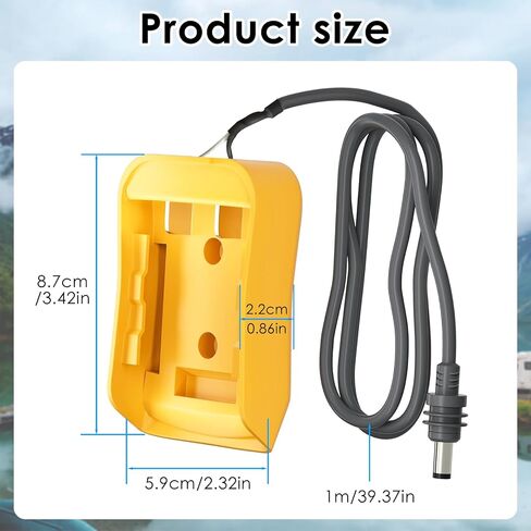 محول بطارية Starlink Mini لـ DE.WALT مع كابل طاقة DC 3.3ft 18AWG ، مع محطات الصمامات والأسلاك ، وصول 20 فولت ومحول تشغيل مع بطارية DE.WALT لطبق Starlink Mini in Saudi Arabia