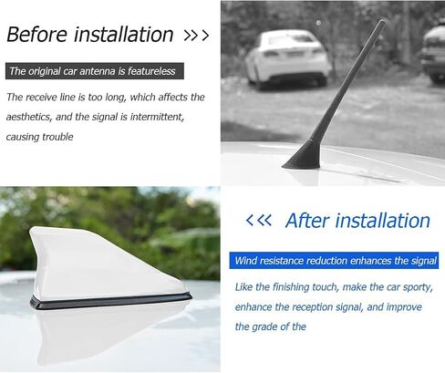 Car Shark Fin Hobernna Cover for Hyundai Kona 2017-2021 ، Antenna Topper Roof Aerial Shark Fin Fin Attenna ، A-Black in Saudi Arabia