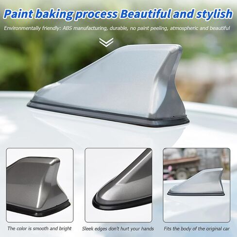 Car Shark Fin Hobernna Cover for Hyundai Kona 2017-2021 ، Antenna Topper Roof Aerial Shark Fin Fin Attenna ، A-Black in Saudi Arabia