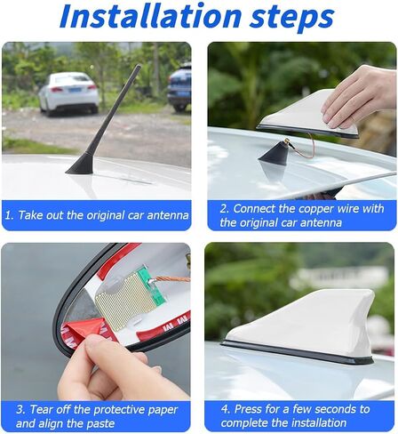 Car Shark Fin Hobernna Cover for Hyundai Kona 2017-2021 ، Antenna Topper Roof Aerial Shark Fin Fin Attenna ، A-Black in Saudi Arabia