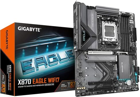 GIGABYTE X870 Eagle WIFI7 Motherboard - Supports AMD Ryzen 9000 CPUs, 14+2+2 Phases VRM, up to 8000MHz DDR5 (OC), 1xPCIe 5.0, Wi-Fi 7, 2.5GbE LAN, USB 4 in Saudi Arabia