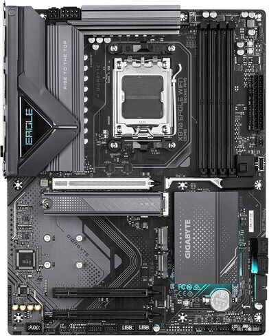 GIGABYTE X870 Eagle WIFI7 Motherboard - Supports AMD Ryzen 9000 CPUs, 14+2+2 Phases VRM, up to 8000MHz DDR5 (OC), 1xPCIe 5.0, Wi-Fi 7, 2.5GbE LAN, USB 4 in Saudi Arabia