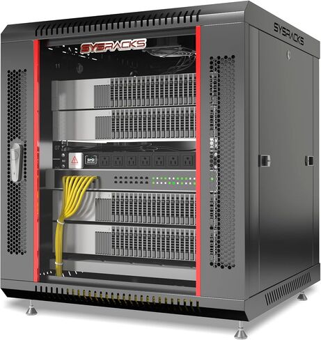 Network Data Cabinet - 12U Rack Mount - Wall Mount IT Rack - Locking - Server Rack - 18-Inch deep Data Rack - Server Rack Cabinet with POWERBAR/Fan/Shelf/FEET/for Servers - A/V – Equipment in Saudi Arabia