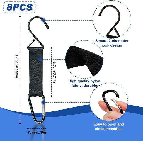 خطافات السياج لحقيبة البيسبول ، والسنانير المعدنية متعددة الوظائف مع أبازيم النايلون in Kuwait