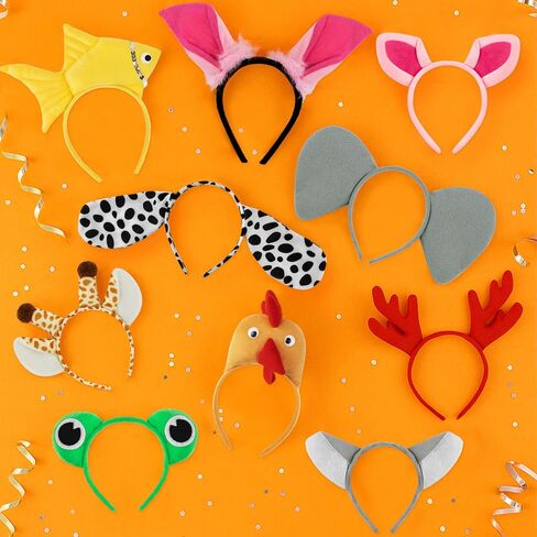 TOPTIE 6 PCS Animals Ears Headband, Halloween Decorations for Adult & Kid, Jungle Safari Animals Hair Hoop for Party Favors in Saudi Arabia