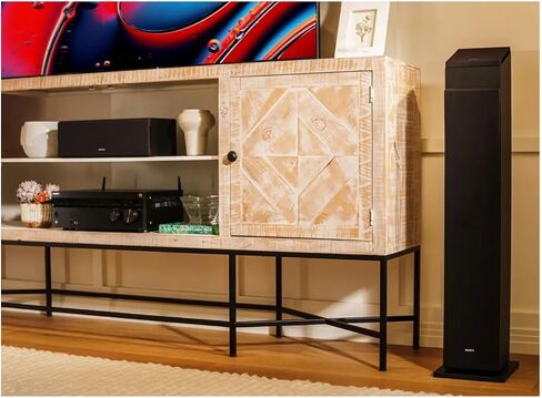 Sony SS-CS3M2 3-Way Floorstanding Single Speaker System with Hi-Res Audio with Super Tweeter (Black) and Accessories Bundle (4 Items) in Saudi Arabia