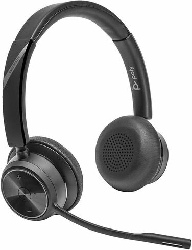 Poly Poly Savi 7420 Office Stereo DECT 1920-1930 MHz Headset - Stereo - Wireless - Bluetooth/DECT 6.0-590 ft - 20 Hz to 20 kHz - Over-The-Head, On-Ear - Binaural - Noise Cancelling Microphone - Blac in Saudi Arabia