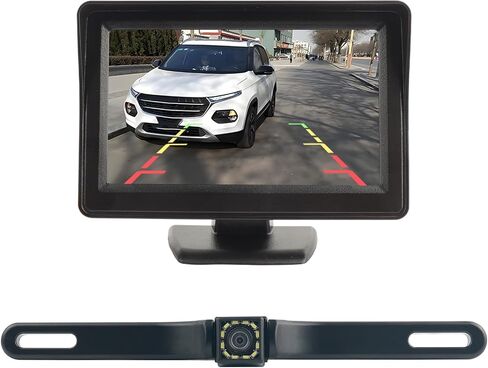 Backup Camera for Car,Plug & Play Car Back up Camera with 90 Degree Wide Angle & Night Vision Design,Power Cord,Multi-Function 12 LED HD Backup Cameras with Monitor Cars Accessories in Saudi Arabia