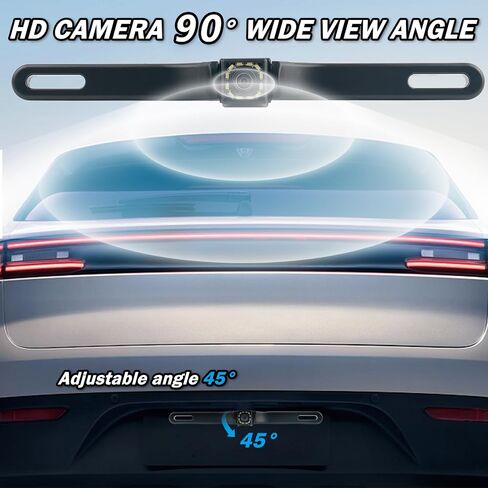 Backup Camera for Car,Plug & Play Car Back up Camera with 90 Degree Wide Angle & Night Vision Design,Power Cord,Multi-Function 12 LED HD Backup Cameras with Monitor Cars Accessories in Saudi Arabia