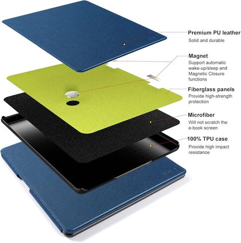 COBAK CASE for Kindle Scribe - جميع الغطاء الجلدي PU الجديد مع ميزة استيقاظ النوم التلقائي لـ Kindle Scribe 10.2 "2022 و 2024 تم إصداره مع حامل القلم in Saudi Arabia