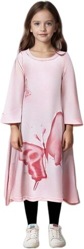 FTSUCQ Girls Casual Swing Special Occasion Printed Cotton Loose Maxi Dresses in Kuwait