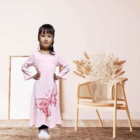 FTSUCQ Girls Casual Swing Special Occasion Printed Cotton Loose Maxi Dresses in Kuwait