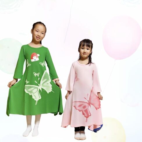 FTSUCQ Girls Casual Swing Special Occasion Printed Cotton Loose Maxi Dresses in Kuwait