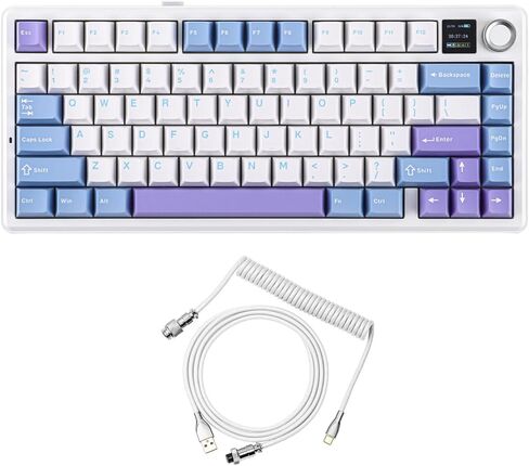 EPOMAKER X Aula F75 MAX Wireless Mechanical Keyboard+Mix 1.8m Coiled Keyboard Cable, USB C to USB A TPU Cable for Mechanical Gaming Keyboard in Saudi Arabia