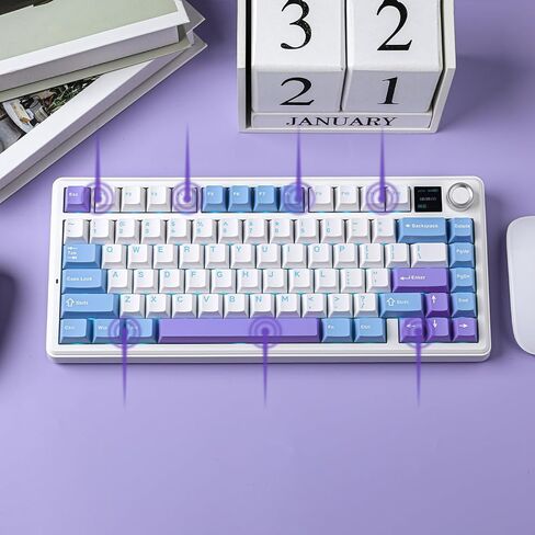 EPOMAKER X Aula F75 MAX Wireless Mechanical Keyboard+Mix 1.8m Coiled Keyboard Cable, USB C to USB A TPU Cable for Mechanical Gaming Keyboard in Saudi Arabia