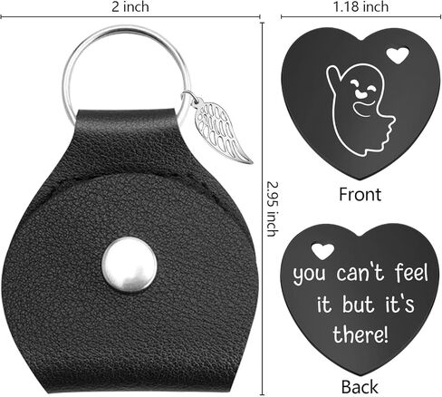 Lasimfa Pocket Hug Whenever You Find Yourself Doubting Black Stainless Steel Double-Sided Heart Shaped Token with Leather Bag Recovery Gifts Teen Boys Girls Sobriety Inspirational Gifts for Women Men in Kuwait