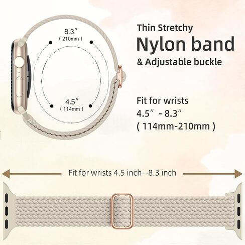 JKD Slim Braided Solo Loop Compatible for Apple Watch Band 38mm 40mm 41mm 42mm 44mm 45mm 46mm 49mm Women Men, Stretchy Durable Nylon Sport Strap for iWatch Series 10 9 8 7 6 5 4 3 2 SE Ultra 2, 2 Pack in Kuwait