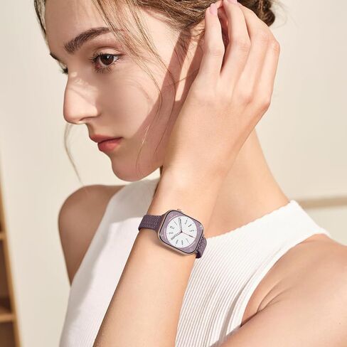 JKD Slim Braided Solo Loop Compatible for Apple Watch Band 38mm 40mm 41mm 42mm 44mm 45mm 46mm 49mm Women Men, Stretchy Durable Nylon Sport Strap for iWatch Series 10 9 8 7 6 5 4 3 2 SE Ultra 2, 2 Pack in Kuwait