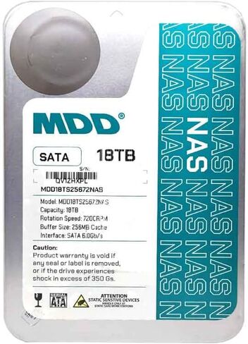 MDD 2018 MDD18TS25672NAS 18TB 7200 RPM 256MB CACHE SATA 6.0GB/S 3.5 '' NAS Drive - 5 سنوات ضمان (متجدد) in Kuwait