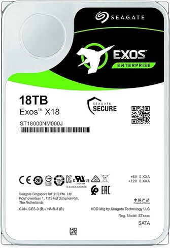 Seagate Exos X18 54TB Enterprise HDD (18TB x 3)– CMR 3.5 Inch Hyperscale SATA 6Gb/s, 7200 RPM, 512e and 4Kn FastFormat, Low Latency, Crypto Chia Mining - ST18000NM000J (Renewed) in Saudi Arabia