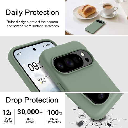 مصممة من أجل Pixel 10 Case/Pixel 10 Pro Case (2025) [قذيفة صلبة] [حماية من الدرجة العسكرية] غطاء نحيف 6.3 بوصة أخضر in Kuwait