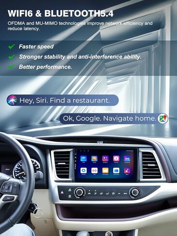 5G WiFi (6) سيارة راديو تويوتا هايلاندر 2014-2019 ، Android13/Wireless Carplay/Android Auto/Touch Screen/GPS Cameraging/Bluetooth/FM/HD (2ram+64rom) in Kuwait
