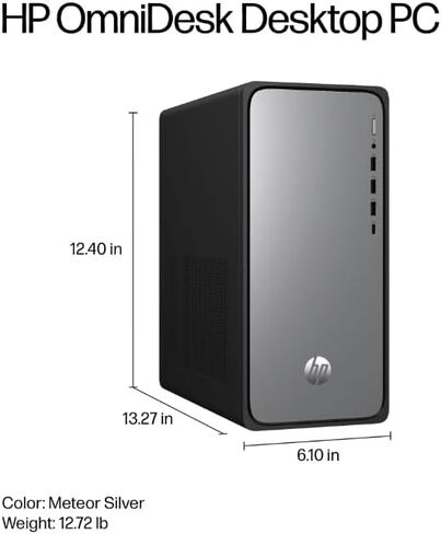 HP Omnidesk سطح المكتب PC ، Intel Core I7-14700 ، ذاكرة الوصول العشوائي 16 جيجا بايت ، 2 تيرابايت SSD ، متكامل: Intel UHD Graphics ، Windows 11 Home ، Meteor Silver ، M02-0075T (2025) (متجدد) in Kuwait