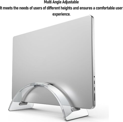 plplaaoo Acrylic Vertical Laptop Stand Adjustable Multi Angle Desktop Notebook Dock Space Saving Durable Office Workspace Accessory in Saudi Arabia
